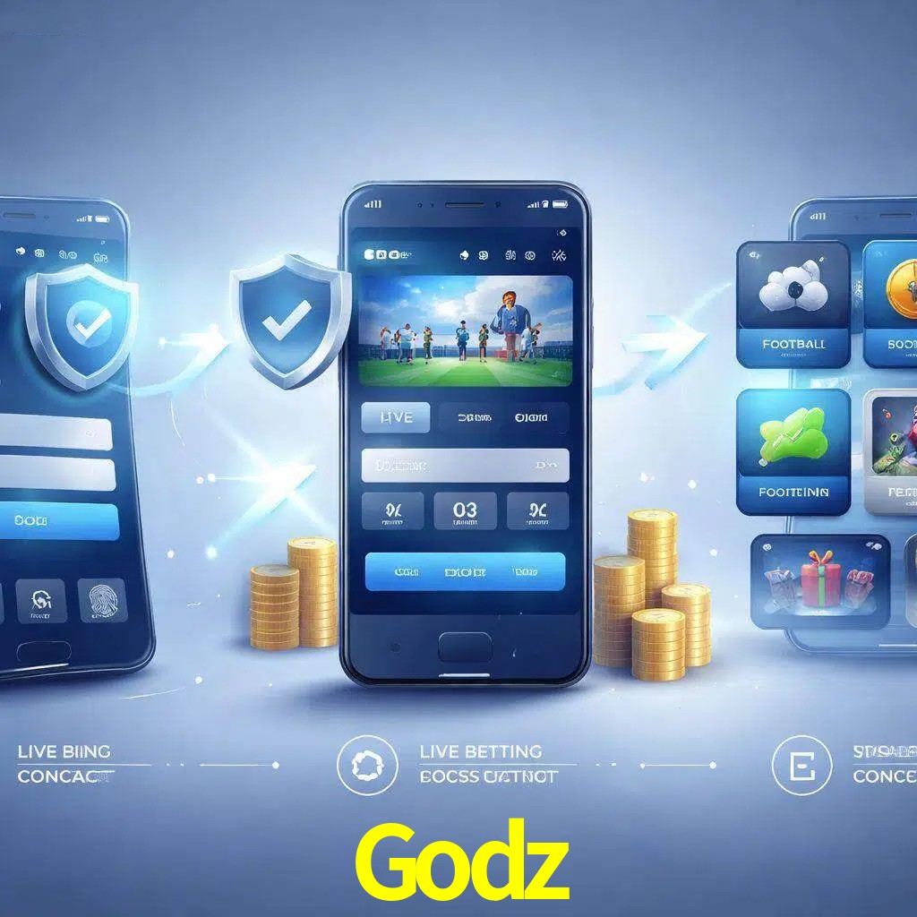 Pasos de acceso a la app Godz en pantalla de teléfono móvil
